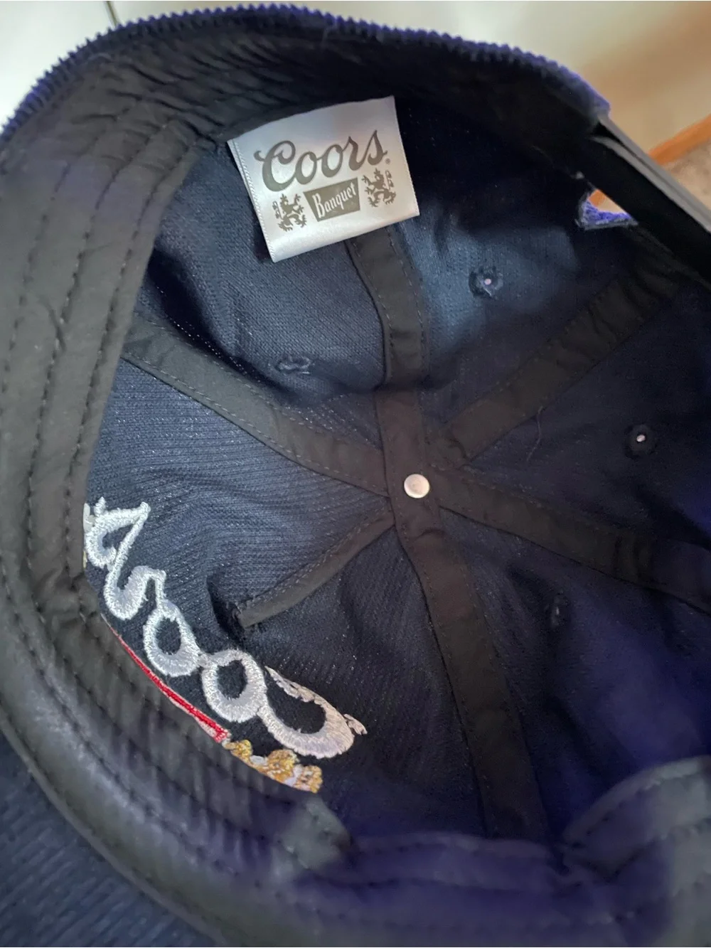 Coors Banquet Black Corduroy Cap with Embroidered Crest